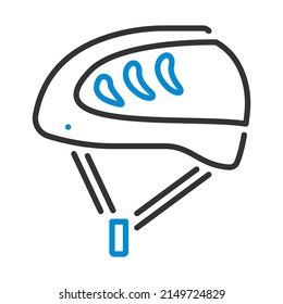 Climbing Helmet Icon. Editable Bold Outline With Color Fill Design. Vector Illustration.