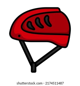 Climbing Helmet Icon. Editable Bold Outline With Color Fill Design. Vector Illustration.