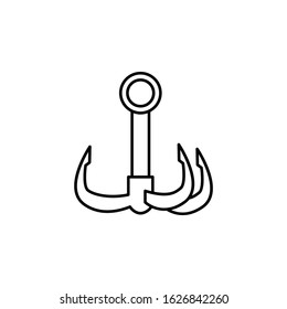 Climbing, hook. equipment line icon on white background.