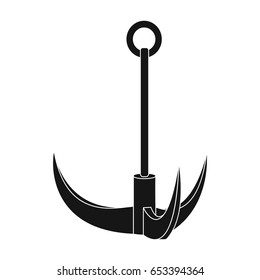 Climbing hook.Mountaineering single icon in black style vector symbol stock illustration web.