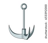 Climbing hook.Mountaineering single icon in cartoon style vector symbol stock illustration web.