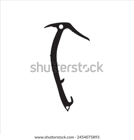 Climbing ice axe silhouette isolated on white background. ice axe icon vector illustration.