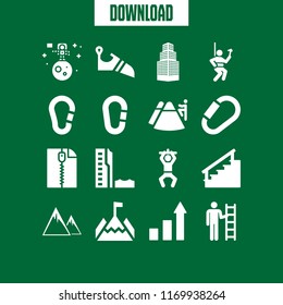 Climbing Icon. 16 Climbing Vector Set. Climber, Ladder, Trekking And Via Ferrata Icons For Web And Design About Climbing Theme