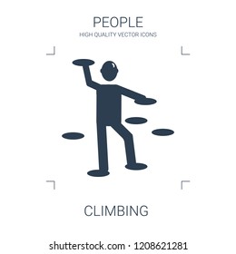 climbing icon. high quality filled climbing icon on white background. from people collection flat trendy vector climbing symbol. use for web and mobile