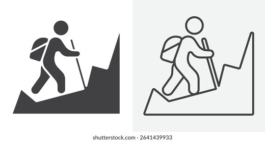 Climbing icon Line graphics illustration