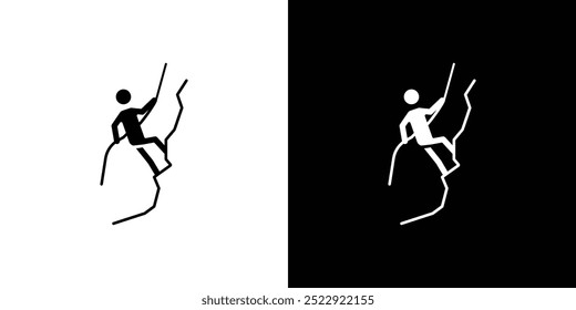 Climbing icon linear logo isolated