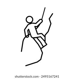 Klettersymbol Lineare Logo-Markierung in Schwarz und Weiß