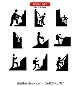 climbing icon or logo isolated sign symbol vector illustration - Collection of high quality black style vector icons
