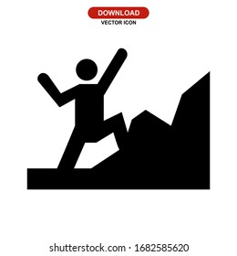 climbing icon or logo isolated sign symbol vector illustration - high quality black style vector icons
