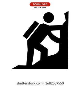 climbing icon or logo isolated sign symbol vector illustration - high quality black style vector icons
