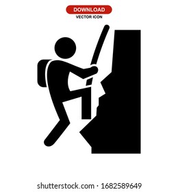 climbing icon or logo isolated sign symbol vector illustration - high quality black style vector icons
