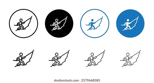 Climbing icon Outline thin set pack series