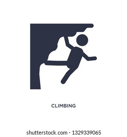 climbing icon. Simple element illustration from free time concept. climbing editable symbol design on white background. Can be use for web and mobile.