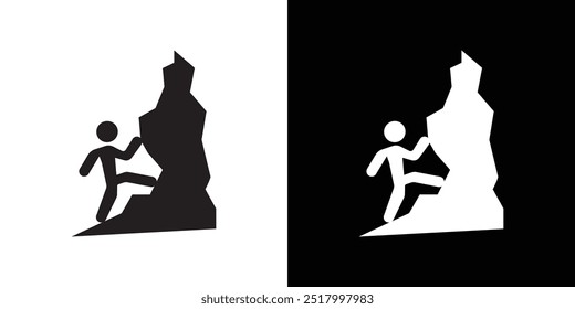 Climbing icon Thin line flat illustration