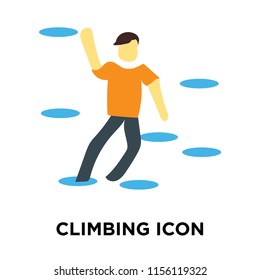 Climbing icon vector isolated on white background, Climbing transparent sign