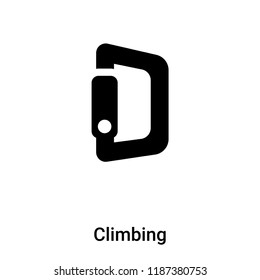 Climbing icon vector isolated on white background, logo concept of Climbing sign on transparent background, filled black symbol