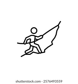 Climbing icon vector outline logo sign
