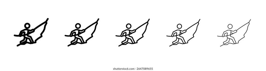 Símbolo o ilustración de contorno de Vector de ícono de escalada