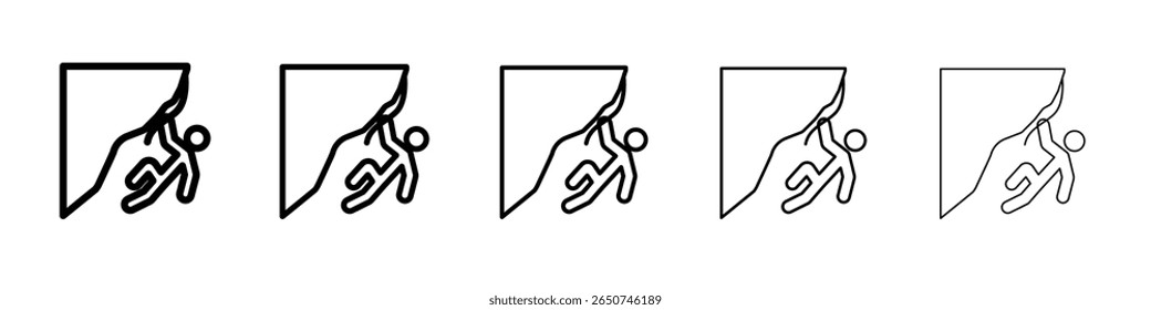 Símbolo o ilustración de contorno de Vector de ícono de escalada