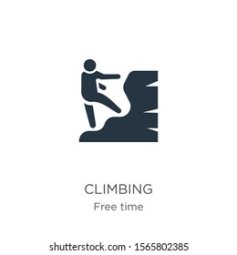 Climbing icon vector. Trendy flat climbing icon from free time collection isolated on white background. Vector illustration can be used for web and mobile graphic design, logo, eps10