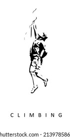Icono de diseño de ilustración de escalada vector