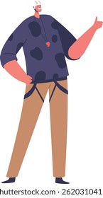 Climbing instructor gesturing thumbup support