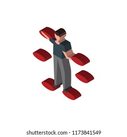 Climbing isometric left top view 3D icon