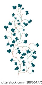 Climbing ivy plant with lush green leaves, isolated houseplant used as decoration for interior. Growth of flora, tropical and exotic ornaments. Gardening and clipping botany. Vector in flat style