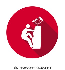 Climbing to the knowledge flat icon.