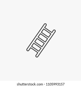 Climbing ladder line vector icon