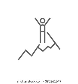 Climbing line icon.