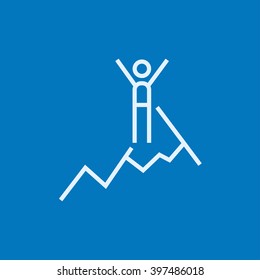 Climbing line icon.