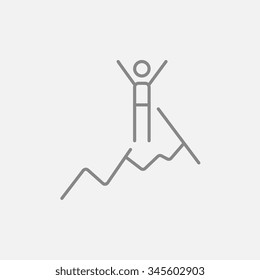 Climbing line icon for web, mobile and infographics. Vector dark grey icon isolated on light grey background.