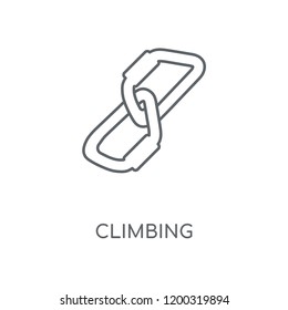 Climbing linear icon. Climbing concept stroke symbol design. Thin graphic elements vector illustration, outline pattern on a white background, eps 10.