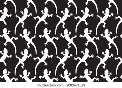 Climbing Lizard Invasion - Seamless Vector Pattern