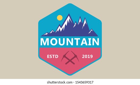 climbing logo badge, mountain, symbol.