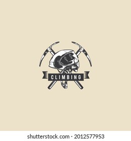logotipo de escalada vector blanco y negro