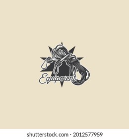 logotipo de escalada vector blanco y negro