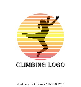 Climbing logo design concept template