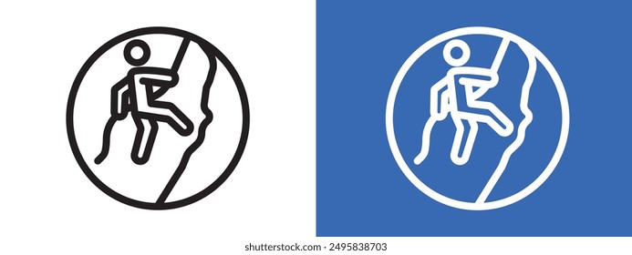 Klettern Logo-Zeichen-Set Vektorgrafik Umriss