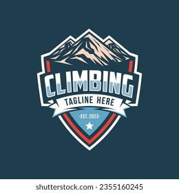 Climbing logo vector. Sport climbing, emblem climbing illustration