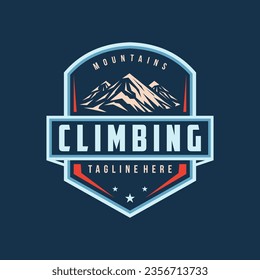 Climbing logo vector. Sport climbing, emblem climbing illustration