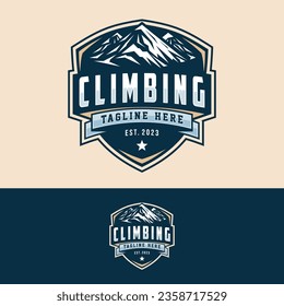 Climbing logo vector. Sport climbing, emblem climbing illustration