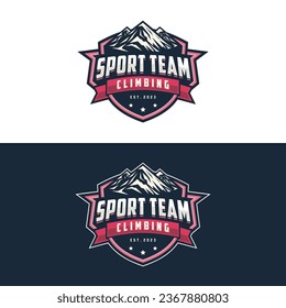 Climbing logo vector. Sport climbing, emblem climbing illustration