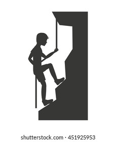 climbing mountain isolated icon design, vector illustration  graphic