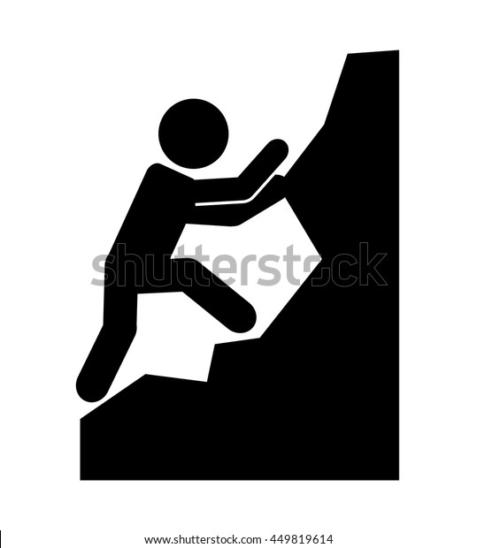 Climbing Mountain Isolated Icon Design Vector Stock Vector (Royalty