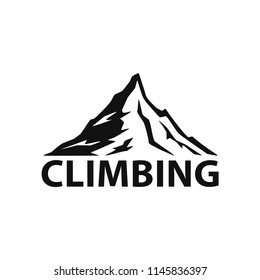 Climbing Mountain Silhouette Logo Isolated Vector Stock Vector (Royalty ...