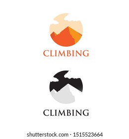 Climbing Mountain vector logo concept