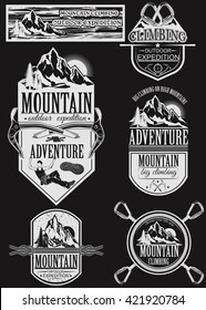 Climbing and mountaineering badges and logos.