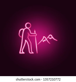 climbing neon icon. Elements of travel set. Simple icon for websites, web design, mobile app, info graphics